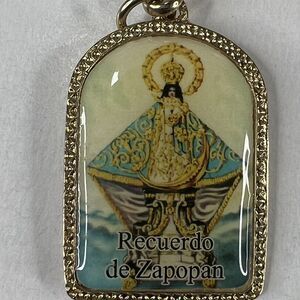 Recuerdo De Zapopan Virgin Mary Catholic Religious Saint Keychain Keyring 1.5"